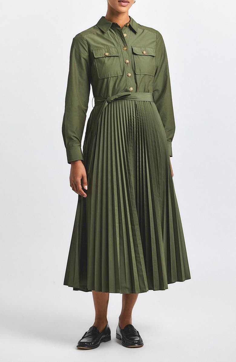 Derek Lam 10 Crosby Kenza Pleated Shirtdress, Main, color, 