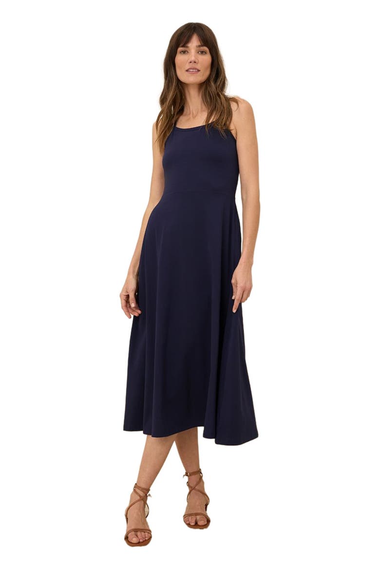 Organic Cotton Fit & Flare Midi Dress, Main, color, Eclipse