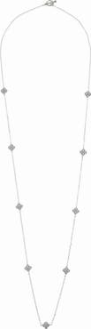 Juvell Cubic Zirconia Clover Station Chain Long Necklace