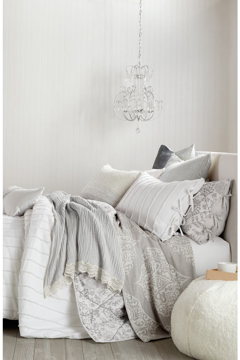 Linear Loop Comforter & Sham Set, Alternate, color, WHITE