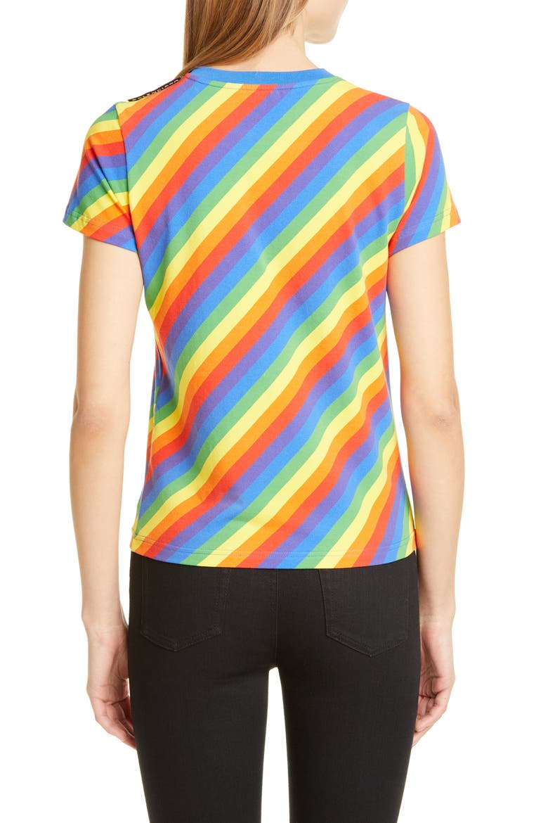 Rainbow Stripe Jersey Tee, Alternate, color, RAINBOW