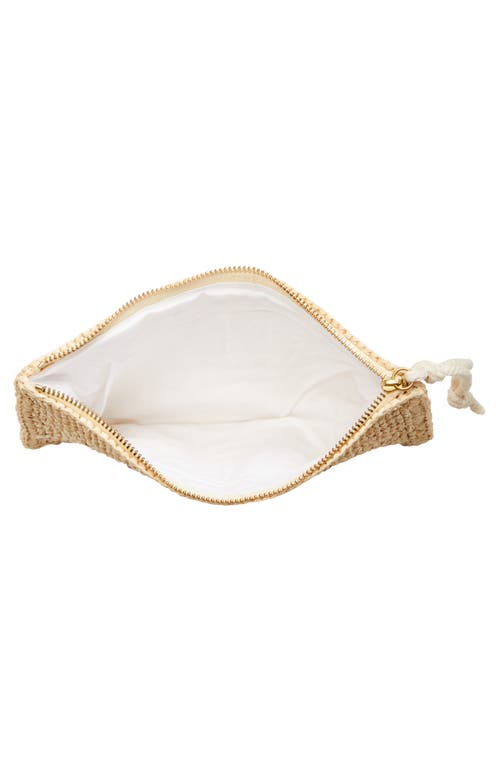 Isabel Marant Praia Raffia Zip Pouch In Natural/pink