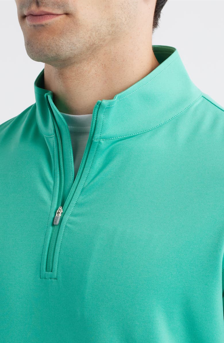Peter Millar Perth Mélange Performance Quarter Zip Pullover, Alternate, color, Meadow