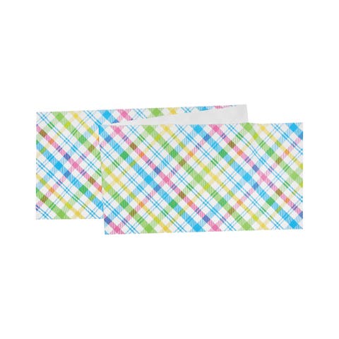 Spring Easter Blossom Plaid Printed Table Runner 13" x 72"