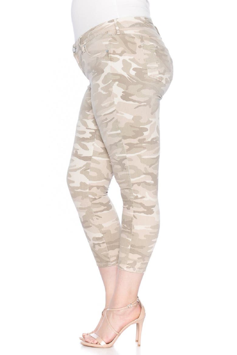 Camo Print Twill Skinny Pants, Alternate, color, CLOUD CAMO