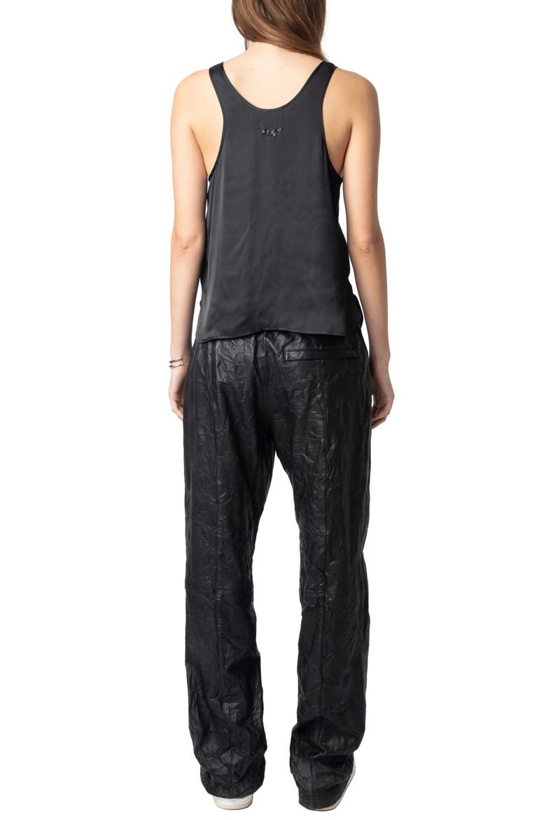 Tarys Satin Tank, Alternate, color, BLACK