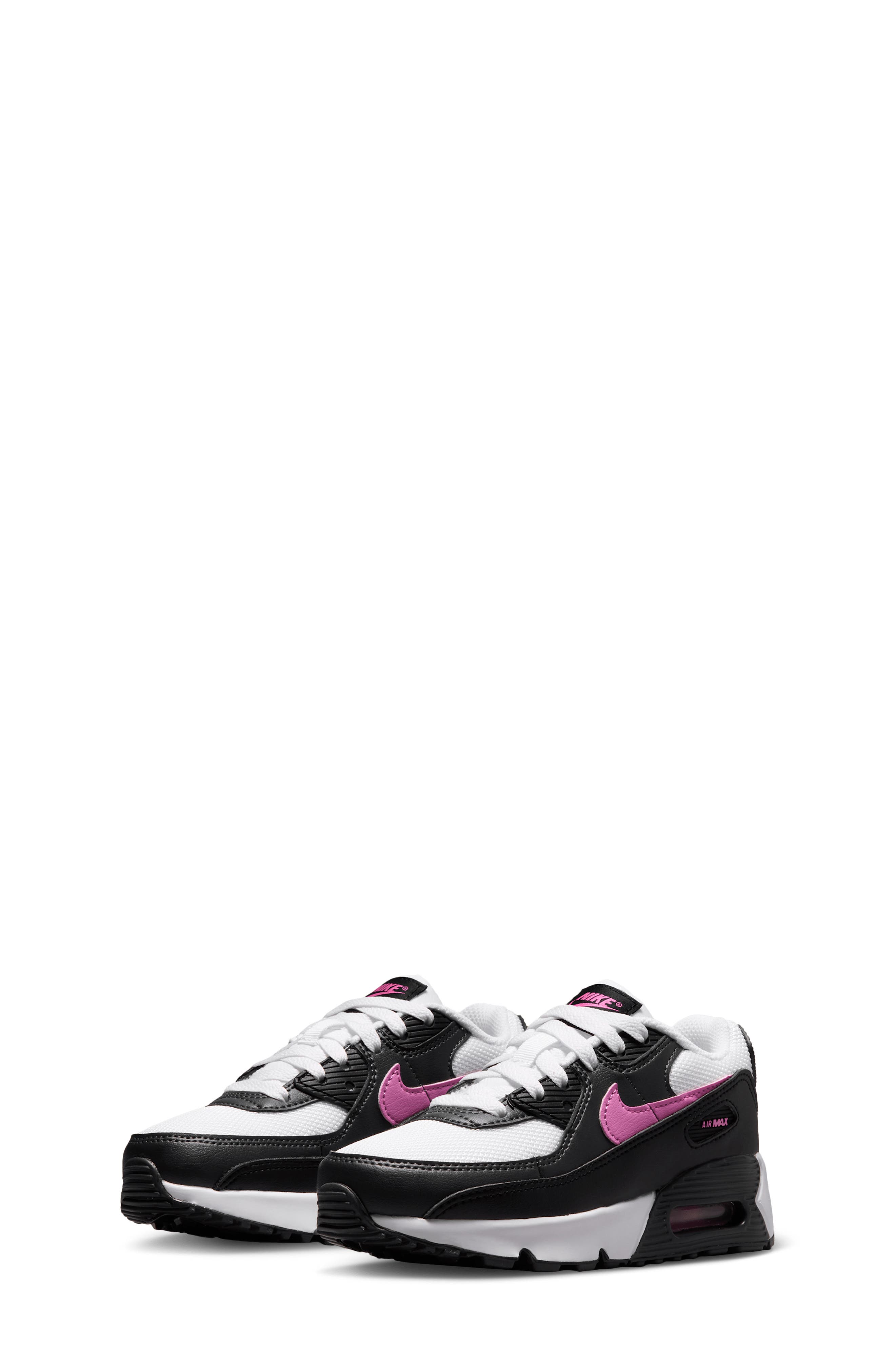 Kids' Air Max 90 Mesh Sneaker, Main, color, WHITE/BLACK/ANTHRACITE/PINK