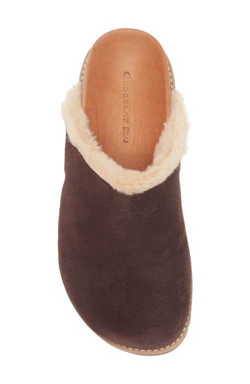 Chocolat Blu Yaro Faux Shearling Trim Muele In Brown