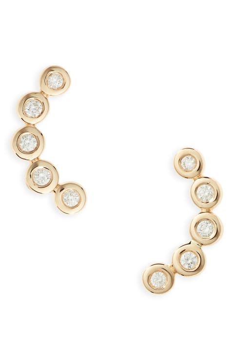 Lulu Jack Curved Diamond Bezel Stud Earrings