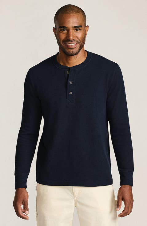 Long Sleeve Thermal Waffle Henley