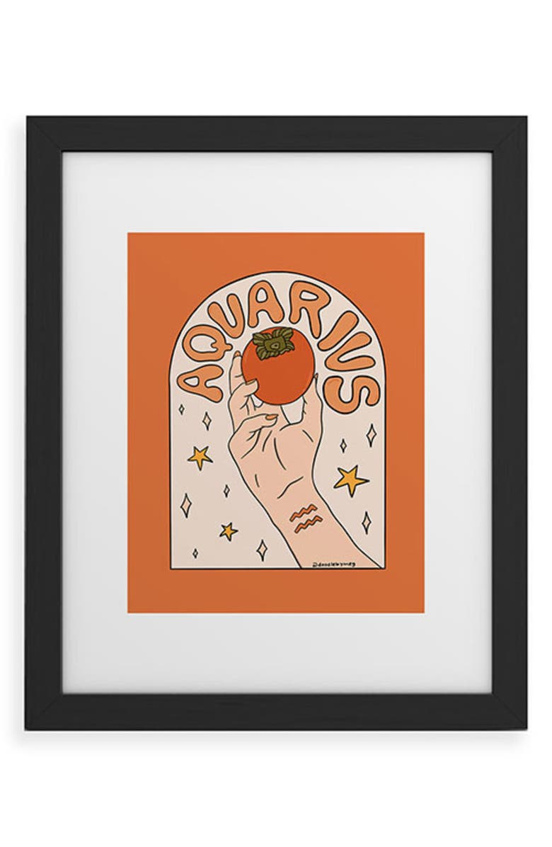 Deny Designs Aquarius Persimmon Framed Wall Art, Main, color,