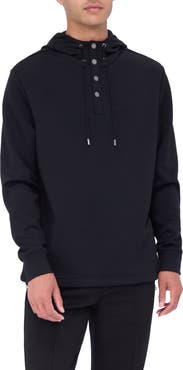 Bugatchi Wool & Nylon Quarter Zip Hoodie