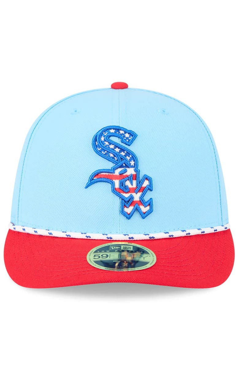 New Era Men's New Era Light Blue/Red Chicago White Sox 2025 Fourth of July Low Profile 59FIFTY Fitted Hat, Alternate, color, Light Blue