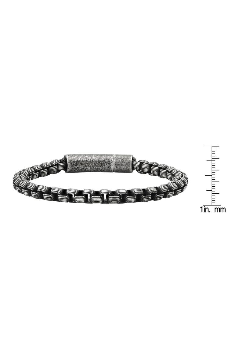 Men's Oxidized Stainless Steel Chain Bracelet, Alternate, color, METALLIC