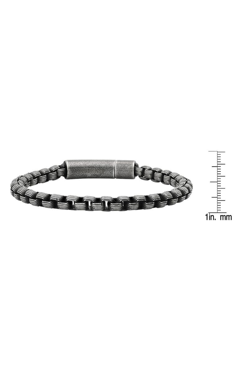 HMY JEWELRY Men's Oxidized Stainless Steel Chain Bracelet, Alternate, color, Metallic