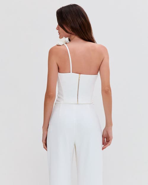 Patbo Merian Knit One Shoulder Top In Off White