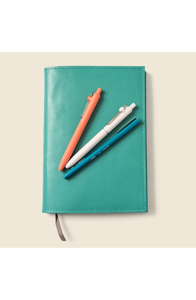 Casupo Refillable A5 Leather Journal Cover, Main, color, Teal
