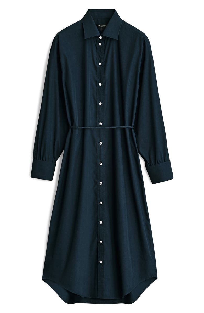 rag & bone Diana Long Sleeve Cotton Poplin Shirtdress, Alternate, color, 