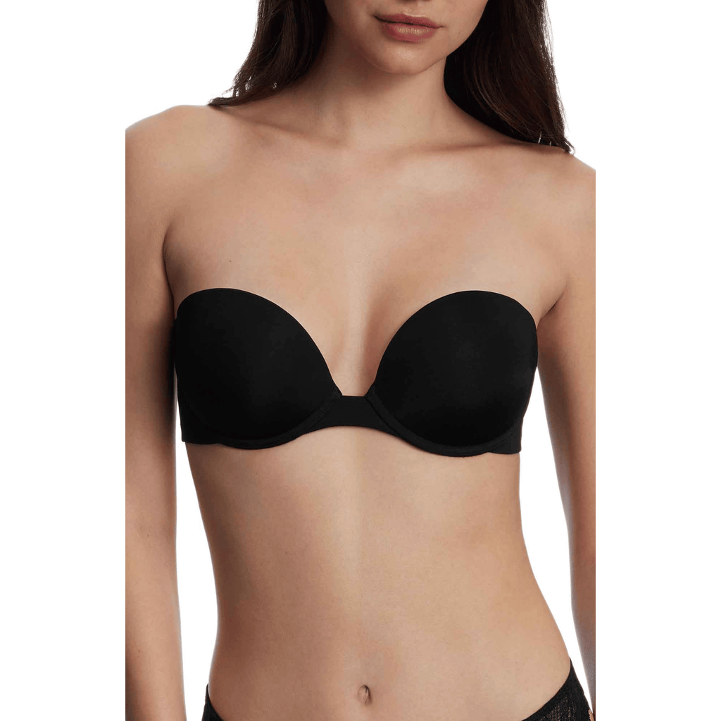 Skarlett Blue Breathless Strapless Plunge Push-up Bra In Black