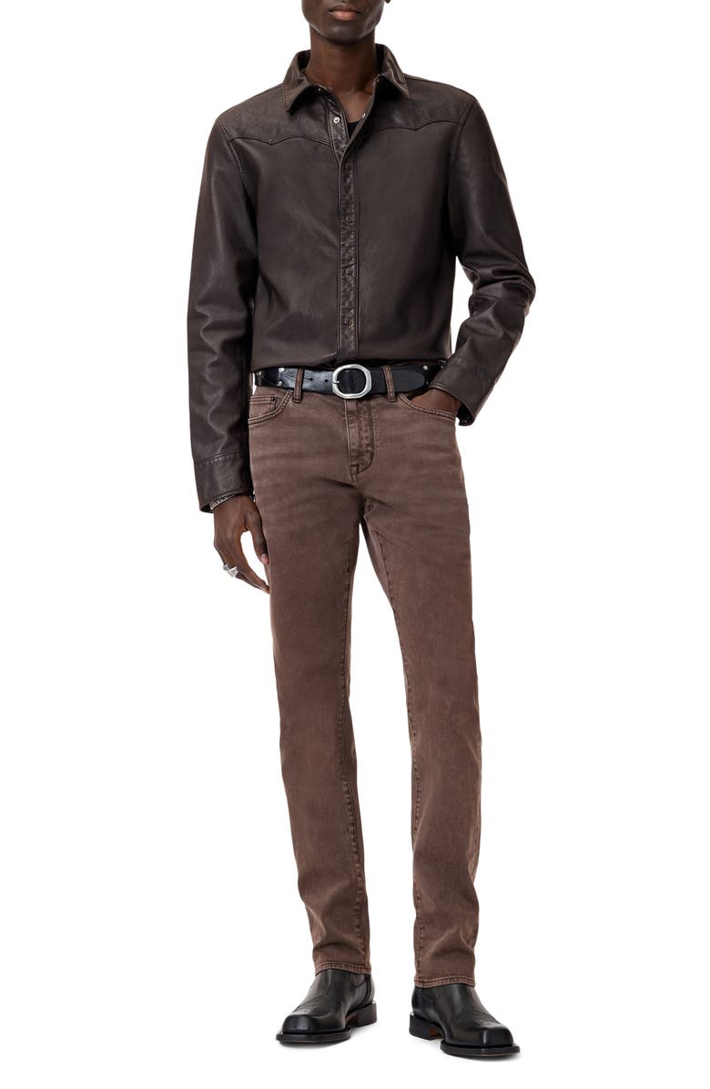 John Varvatos Samuel Leather Shirt Jacket, Alternate, color, 