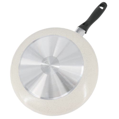 Oster Clairborne 12 Inch Round Nonstick Aluminum Frying Pan In Linen In White