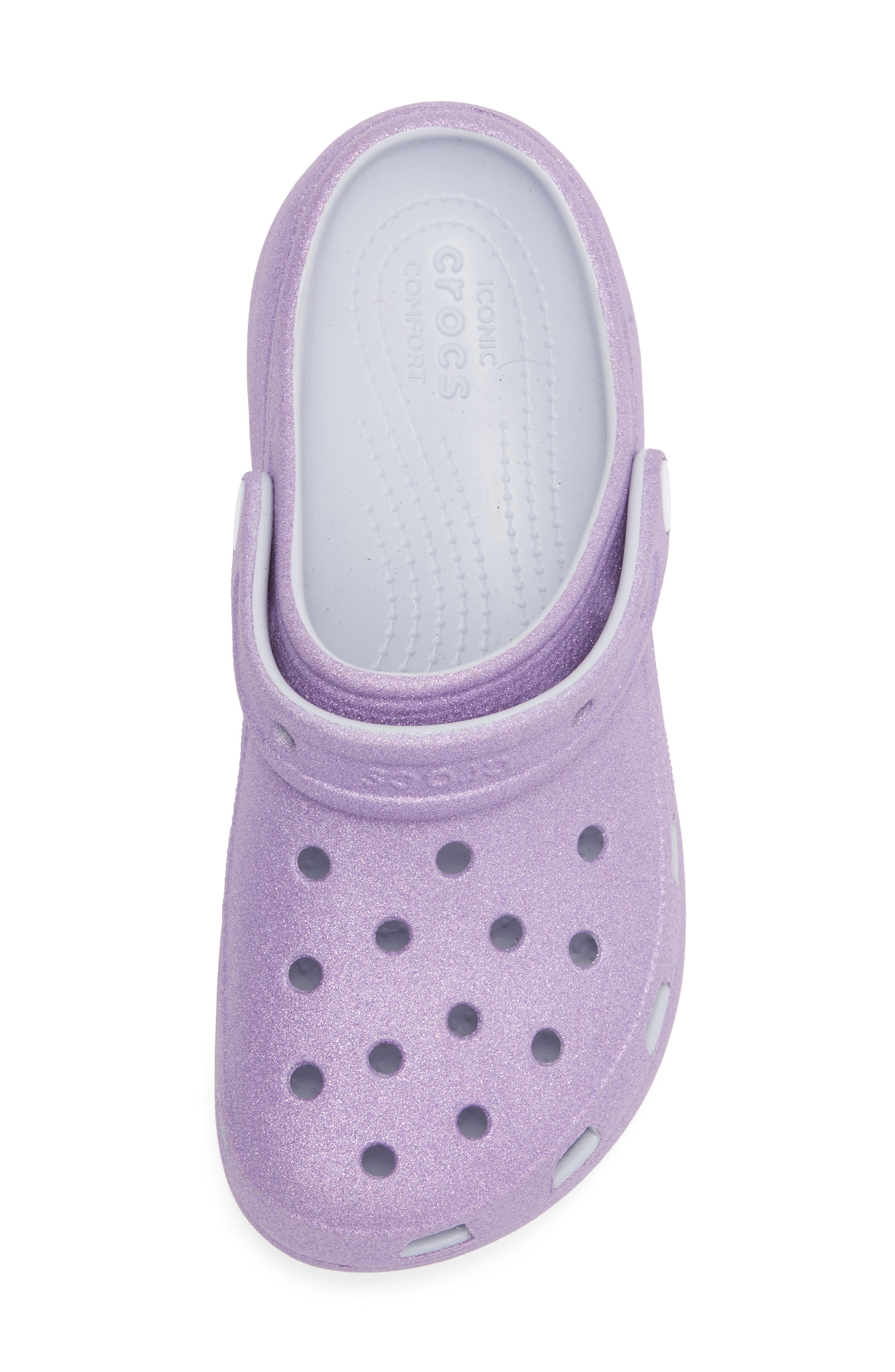 CROCS Platform Iridescent Glitter Clog, Alternate, color, Purple Moon