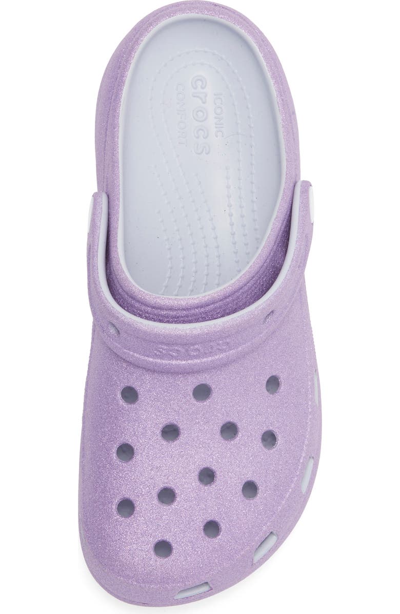 CROCS Platform Iridescent Glitter Clog, Alternate, color, Purple Moon