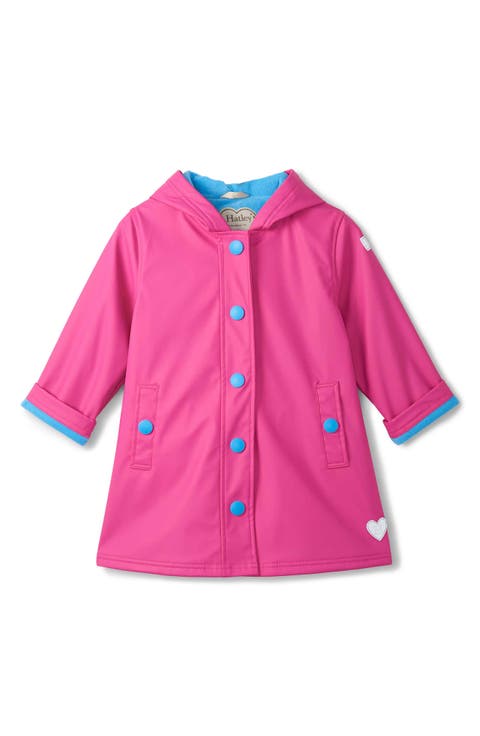 Kids' Raspberry Rose Waterproof Hooded Raincoat (Toddler, Little Kid & Big Kid)