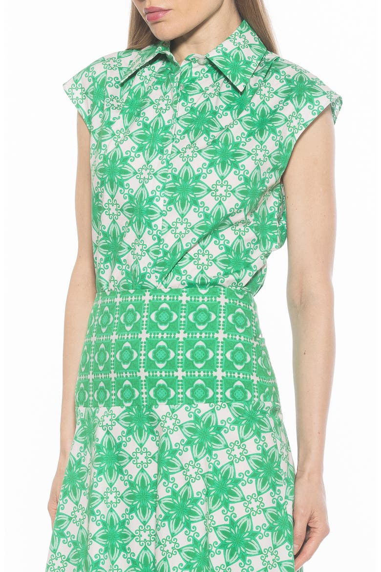 Juniper Button-Up Shirt, Alternate, color, GREEN GEO
