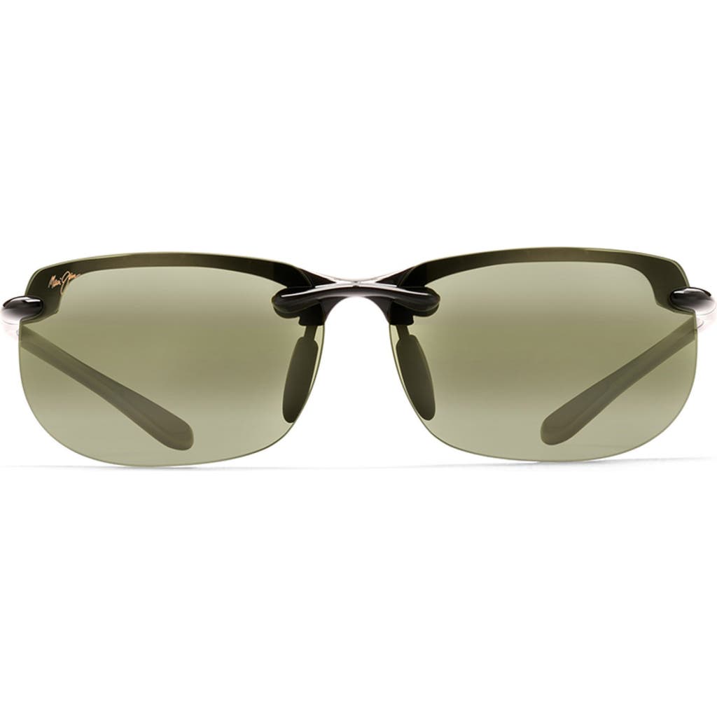 Maui Jim Banyans 70mm Polarized Rectangle Sunglasses In Gray