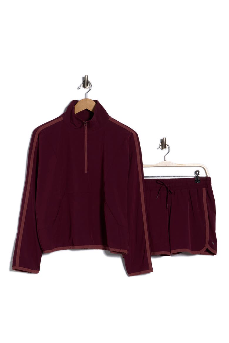 Dayton Sweatshirt & Shorts Set, Alternate, color, WINDSOR WINE/ WILD GINGER