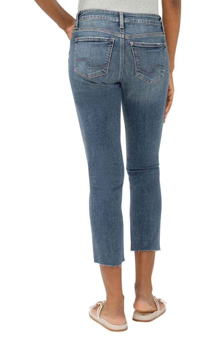 Silver Jeans Co. Elyse Raw Hem Capri Jeans, Alternate, color, Serenade