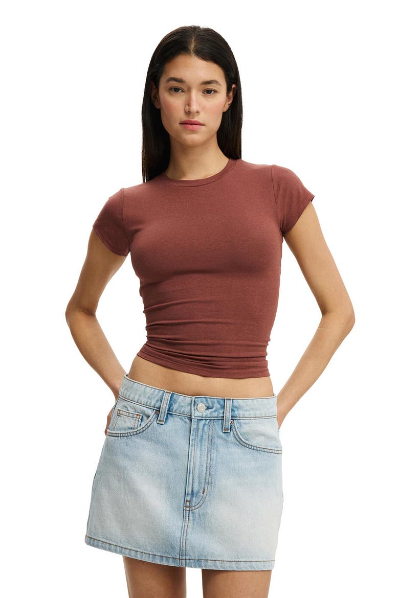 Low Rise Denim Miniskirt, Alternate, color, NOTION BLUE