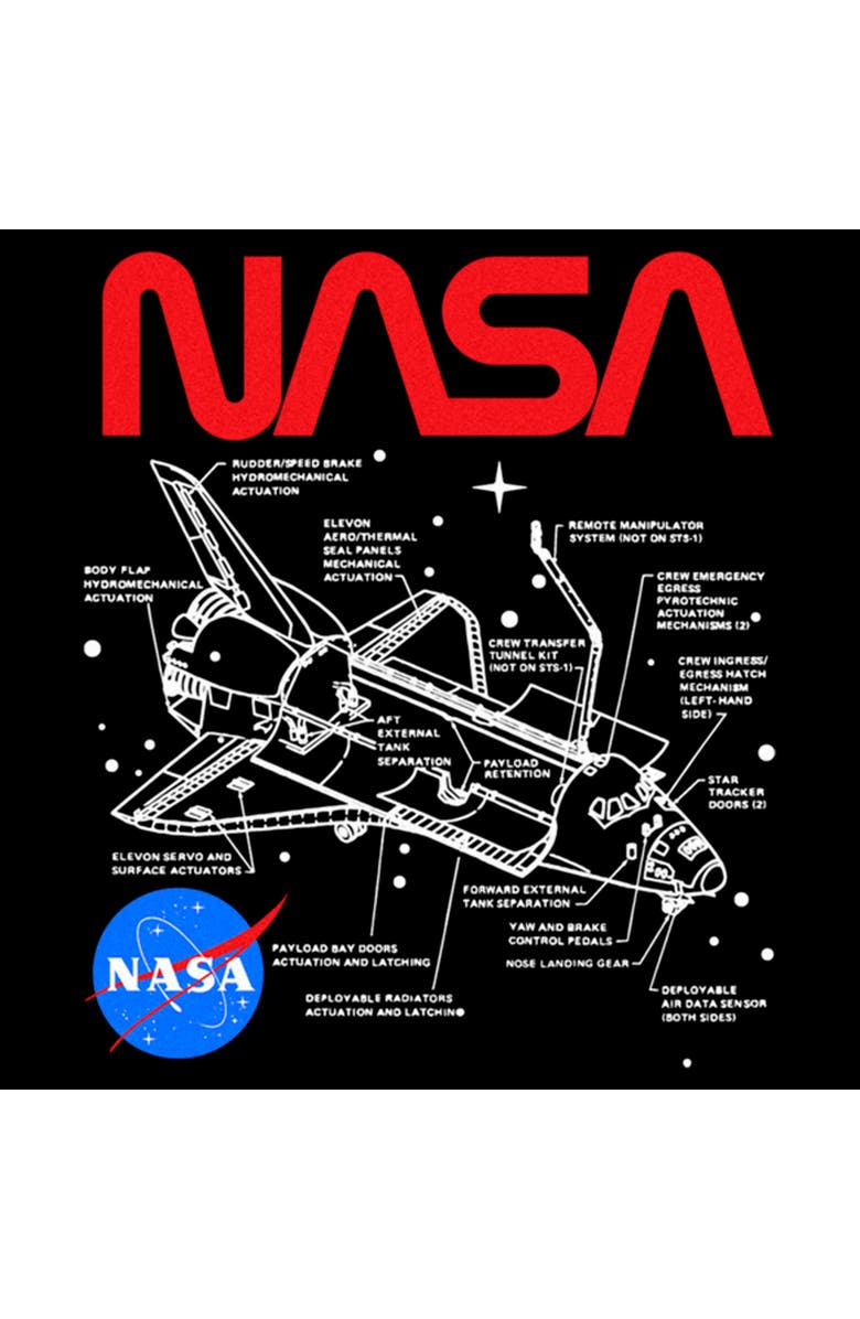 NASA Boy's NASA Schematic Logo Graphic T-Shirt, Alternate, color, Black