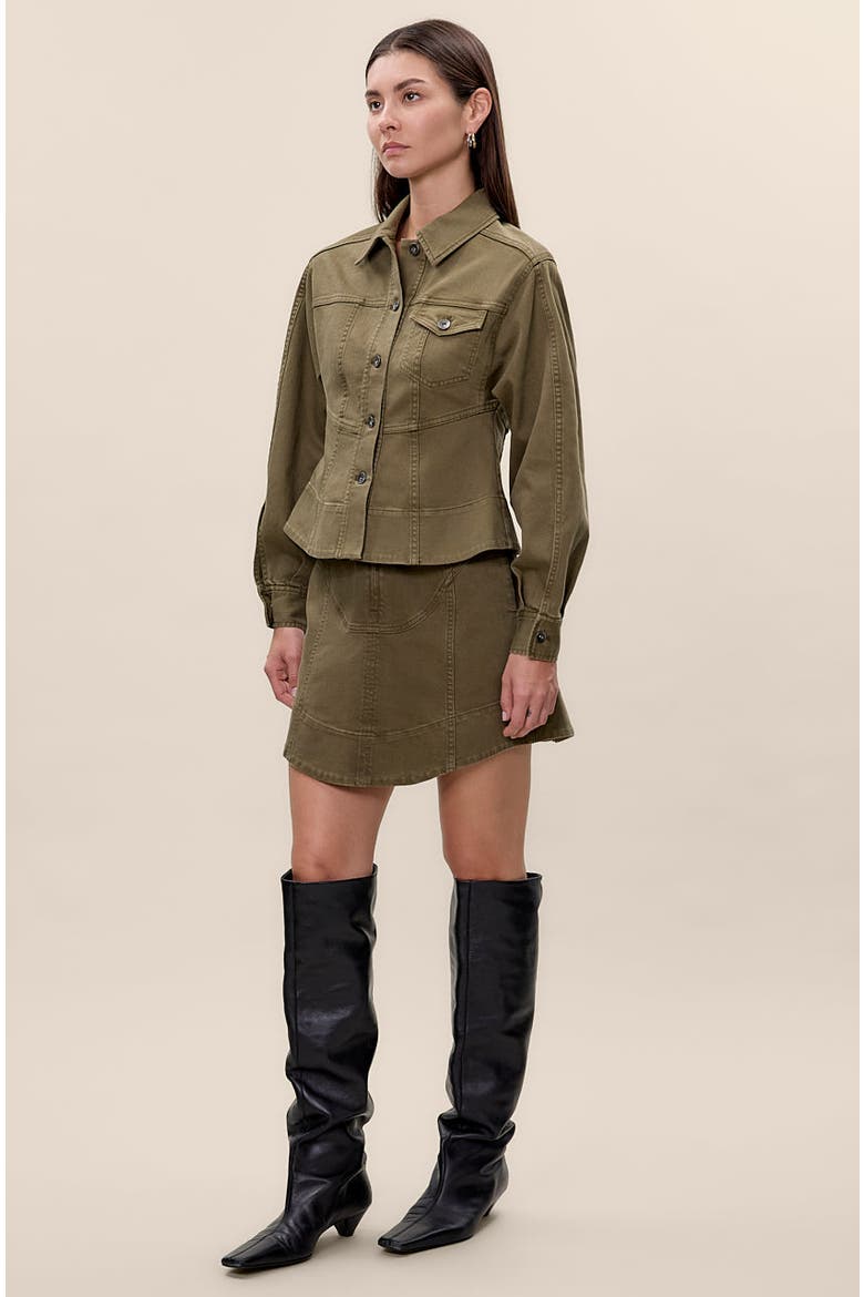 Carmen Garment Dyed Jacket, Alternate, color, Olive