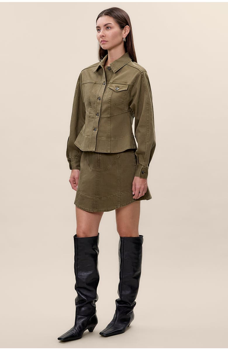 Rebecca Taylor Carmen Garment Dyed Jacket, Alternate, color, Olive