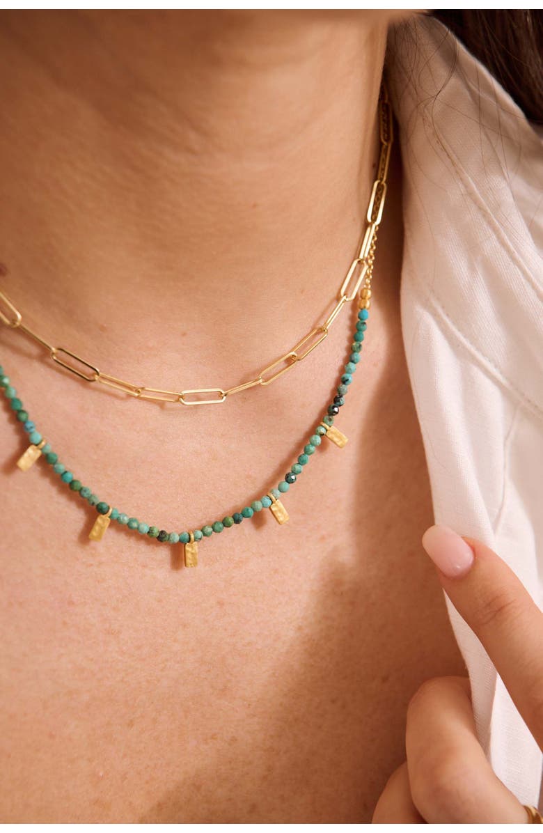 Murkani Turquoise Choker, Alternate, color, Yellow Gold