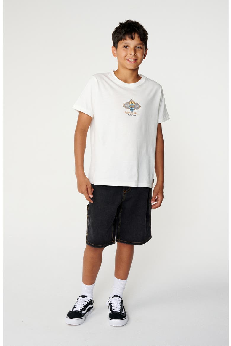 Kids' New Cosmic Skull Graphic T-Shirt, Alternate, color, BONE