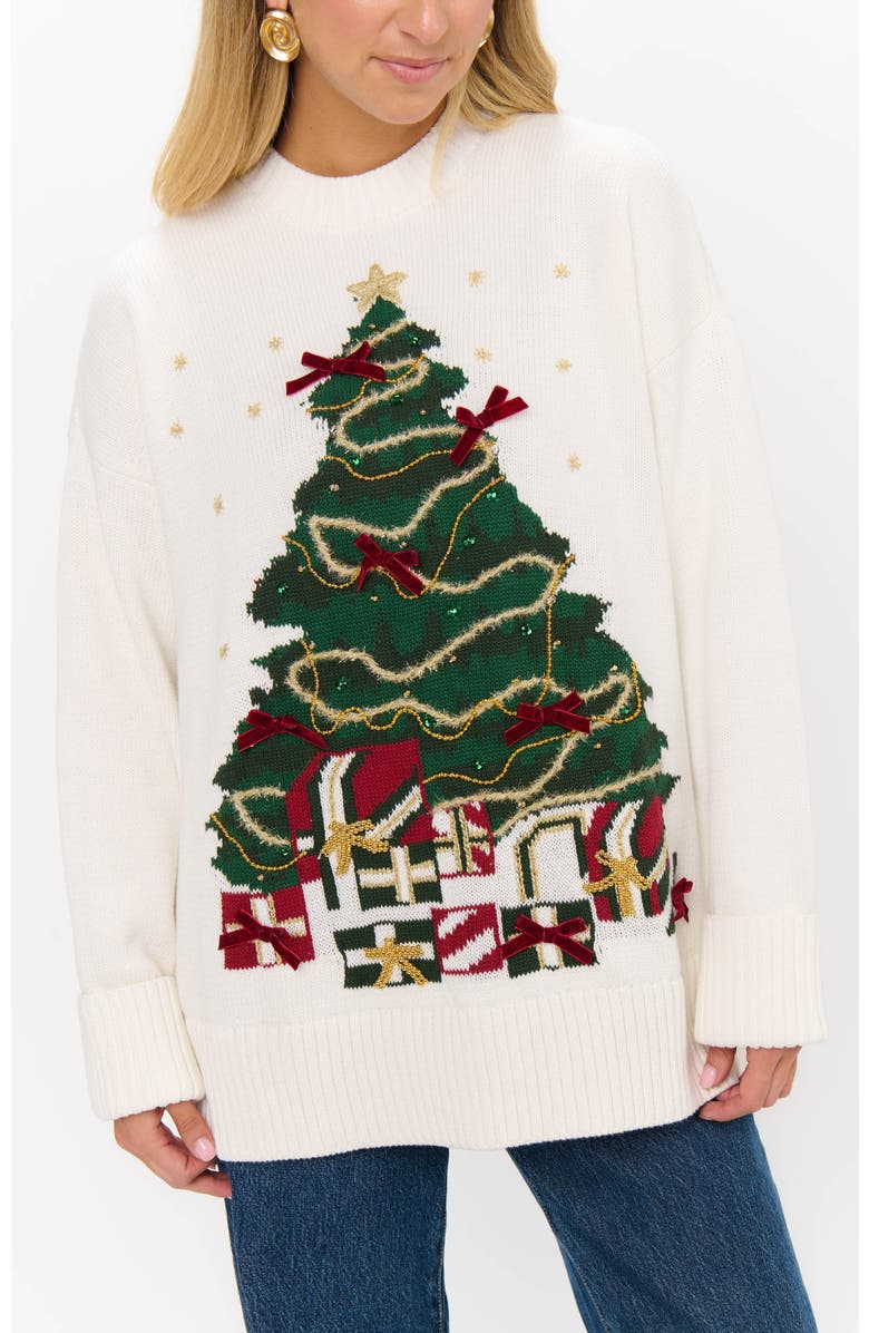 Show Me Your Mumu Fireside Sweater, Alternate, color, Christmas Tree Knit