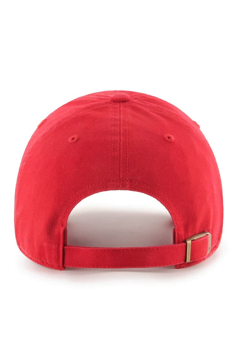 Men's '47  Red USMNT Crest Clean Up Adjustable Hat, Alternate, color, Red
