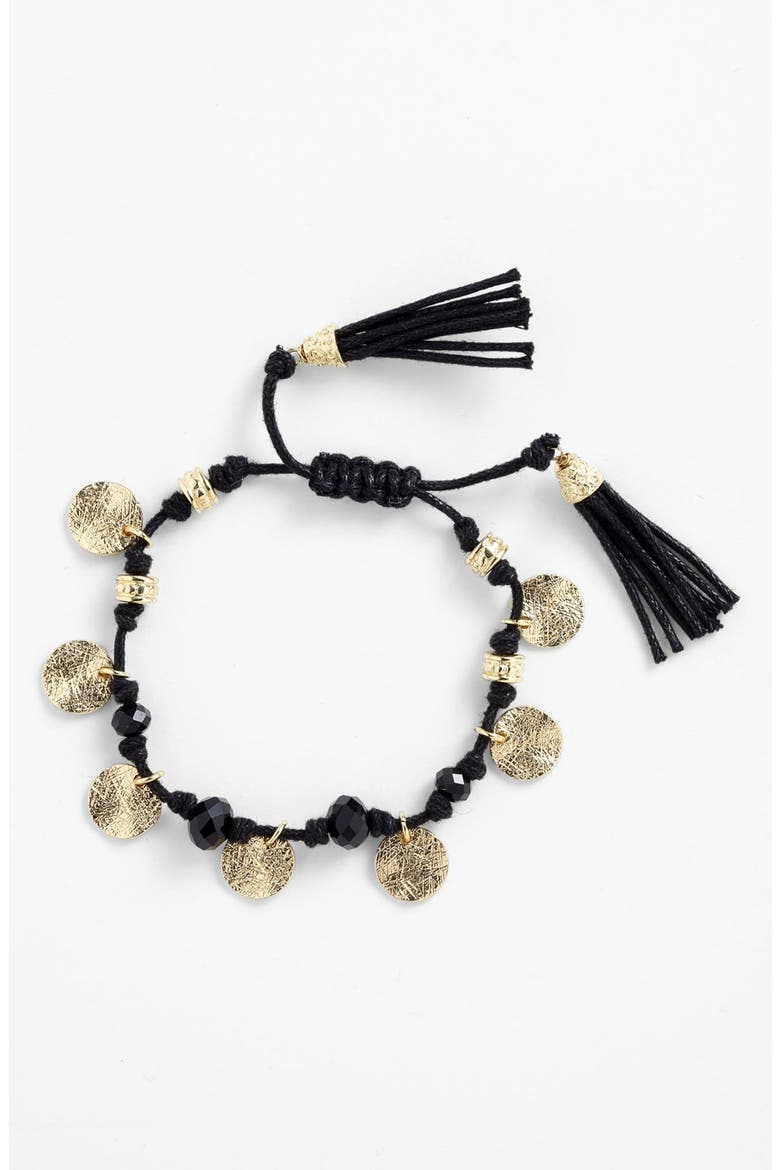 Friendship Bracelet, Main, color, BLACK/ GOLD