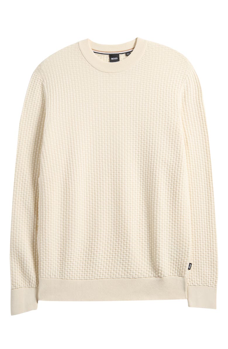 BOSS Imberto Textured Sweater, Alternate, color, Open White