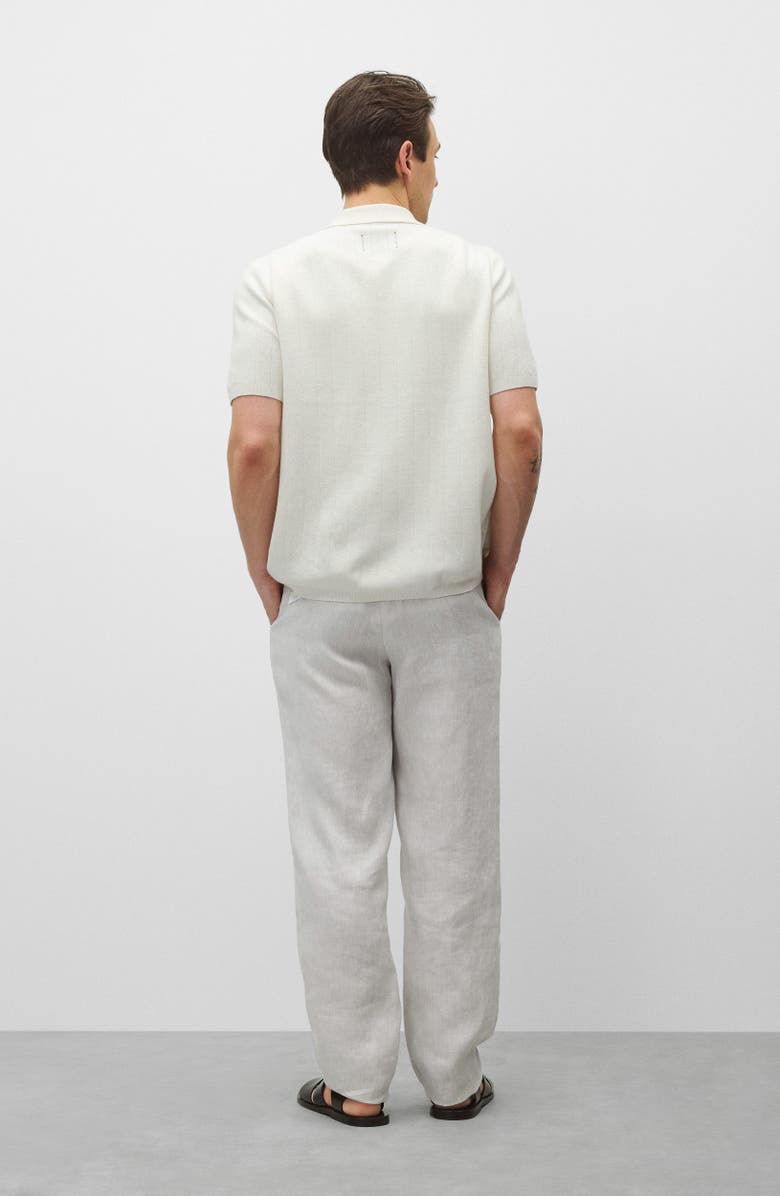 Reigning Champ Piazza Rib Cotton & Linen Full Button Cardigan, Alternate, color, Ivory