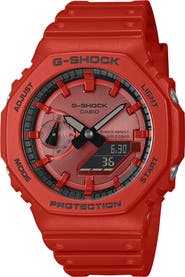 G-SHOCK 5600 Series GA2100RRB-4A Ana-Digi Resin Strap Watch, 48.5