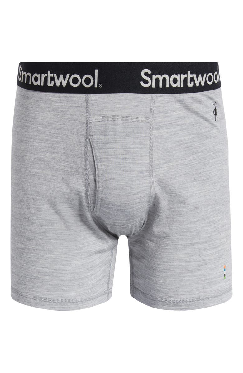 Smartwool Merino Wool Blend Boxer Briefs, Alternate, color, Light Gray Heather