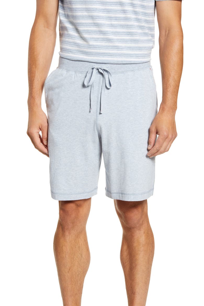Stretch Cotton & Modal Pajama Shorts, Main, color, BLUE HEATHER