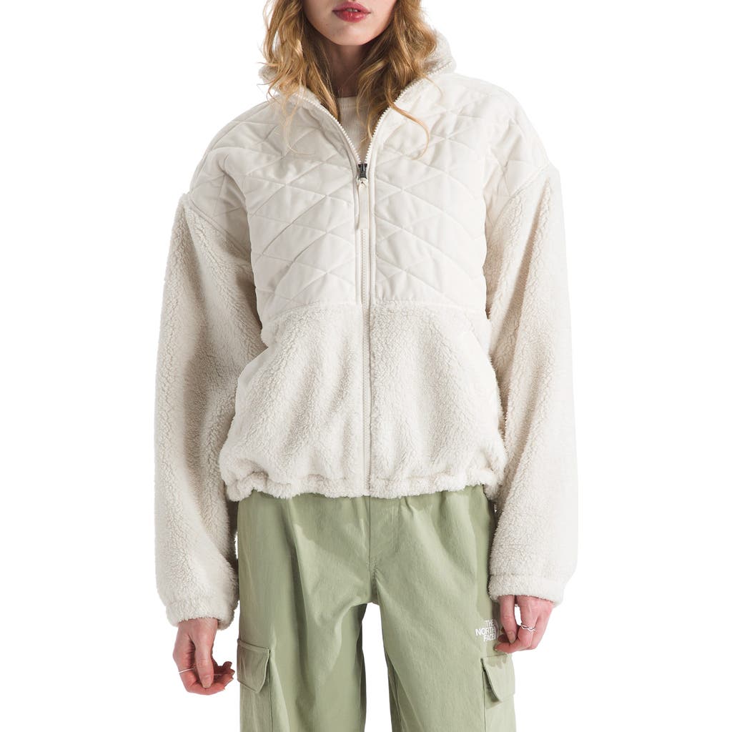 The North Face Cabin Fleece Full Zip Jacket In White