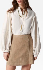 & Other Stories Embroidered Detail Long Sleeve Button-Up Shirt