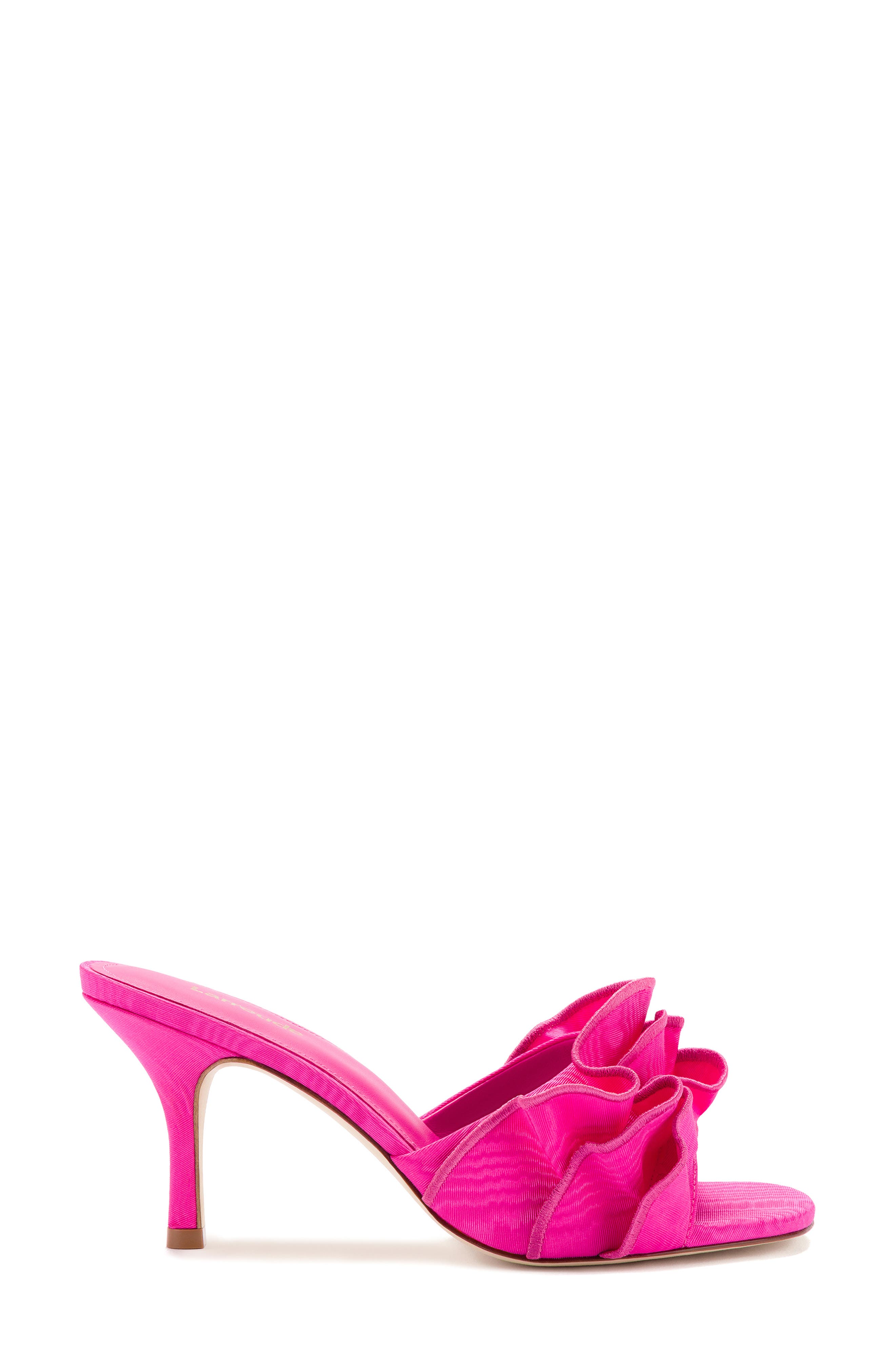 Colette Ruffle Slide Sandal, Alternate, color, MAGENTA