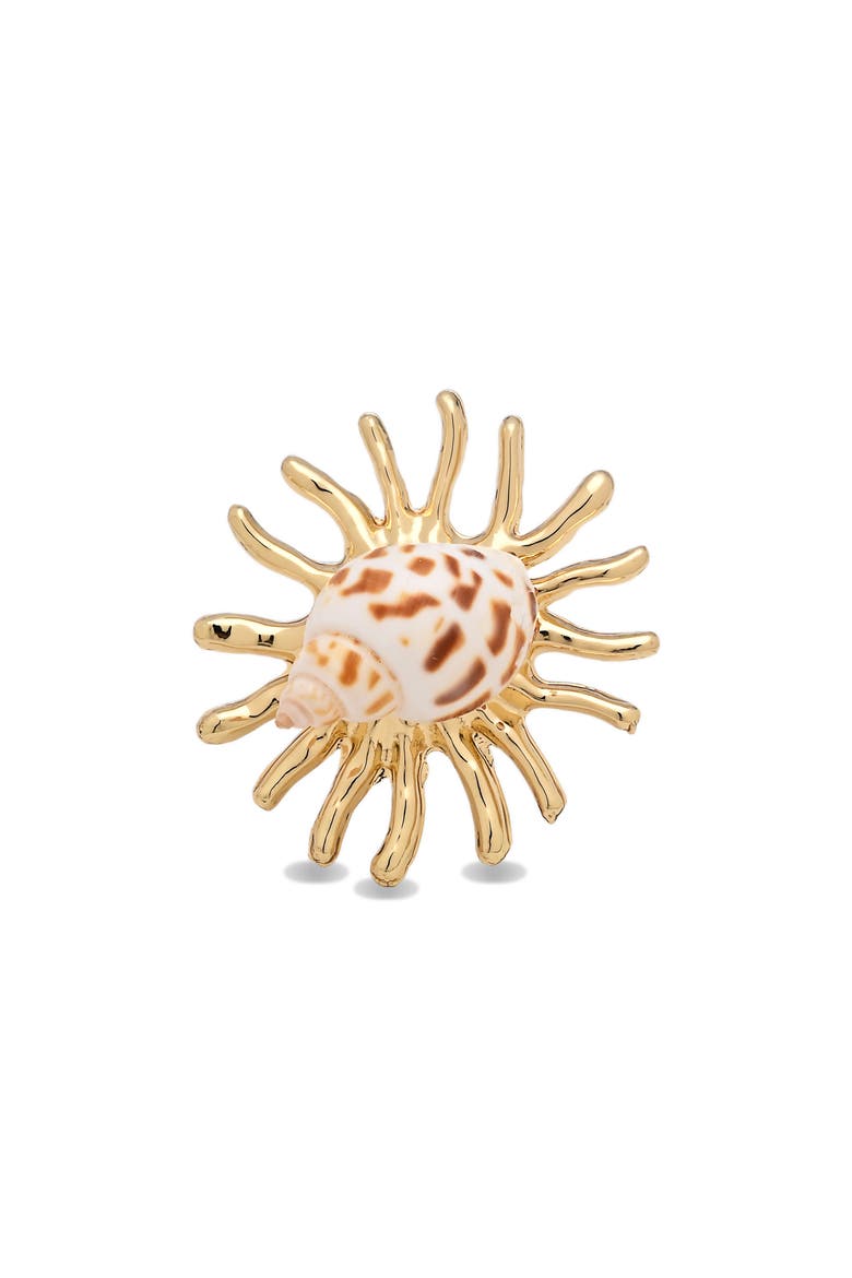 Emina Shell Statement Ring, Alternate, color, GOLD